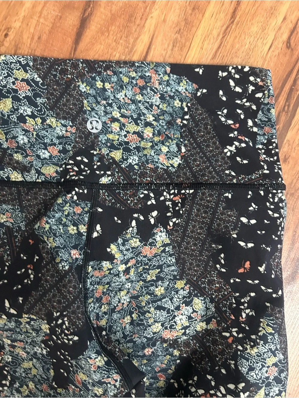 Lululemon Wunder Under Hi-Rise 7/8 Floral Patchwork Leggings Womens 8